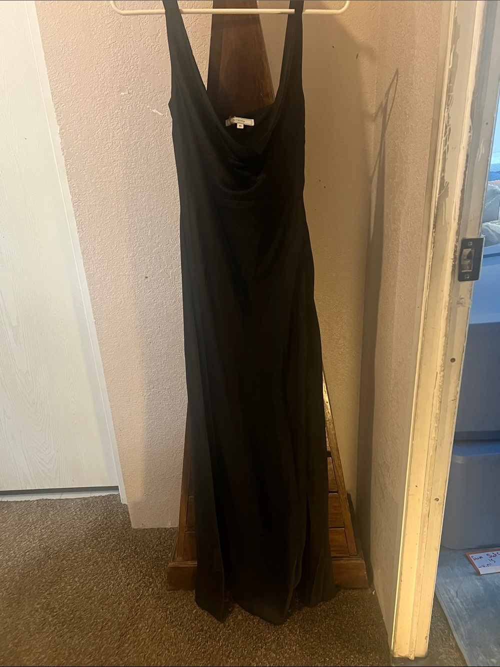 Elegant Black Cowl Neck Maxi Dress - Women